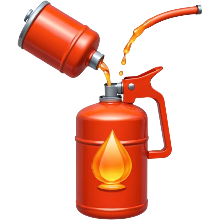 simple red gasoline canister plain pouring orange drops emoji