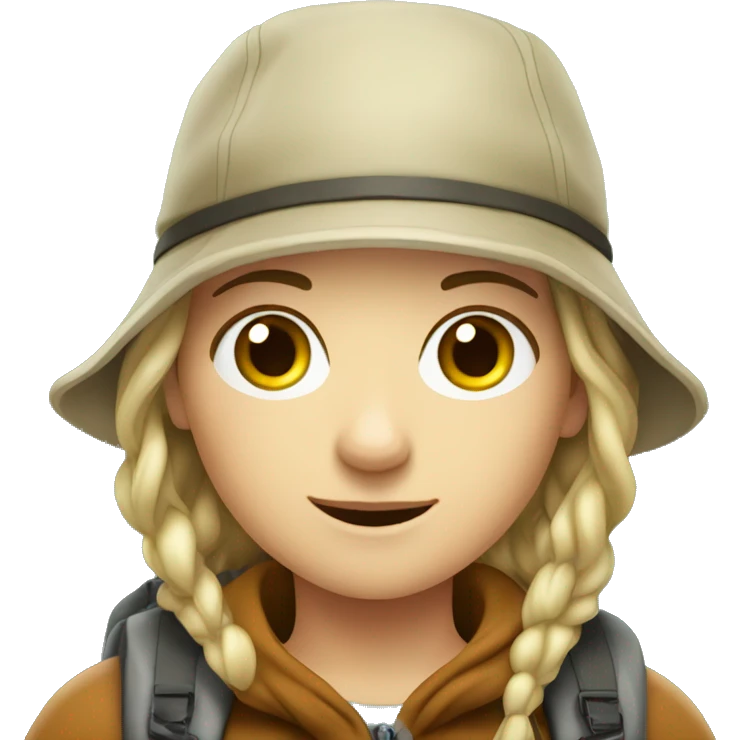 A young, white, female Geman nature traveler. emoji