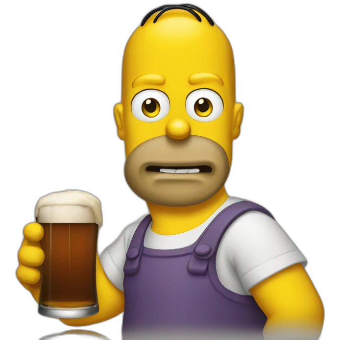 Homer Simson bois une bière emoji