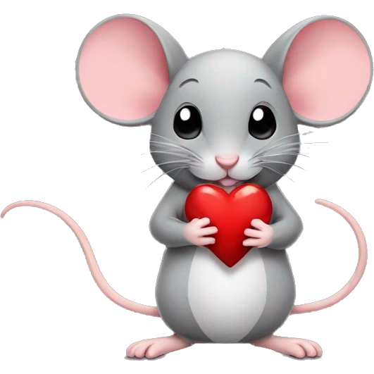 Mouse with heart  emoji