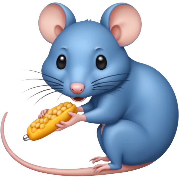 raton comiendo cebo blando azul emoji
