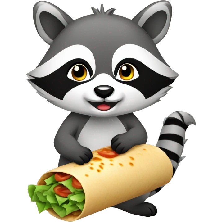 racoon eat doner wrap emoji