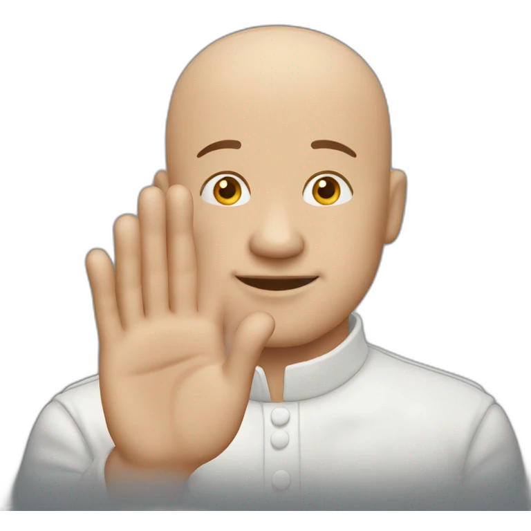 A bald man clapping in side pose emoji