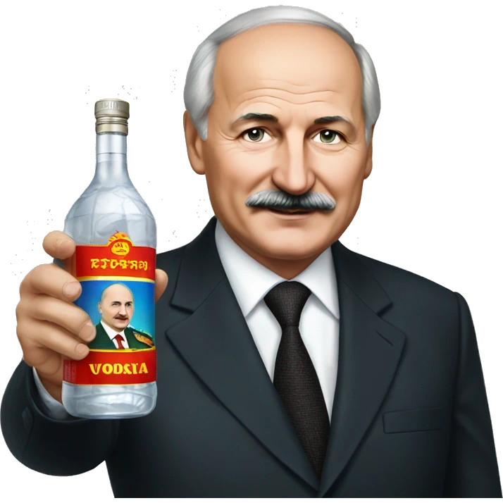 Lukashenko holds vodka emoji
