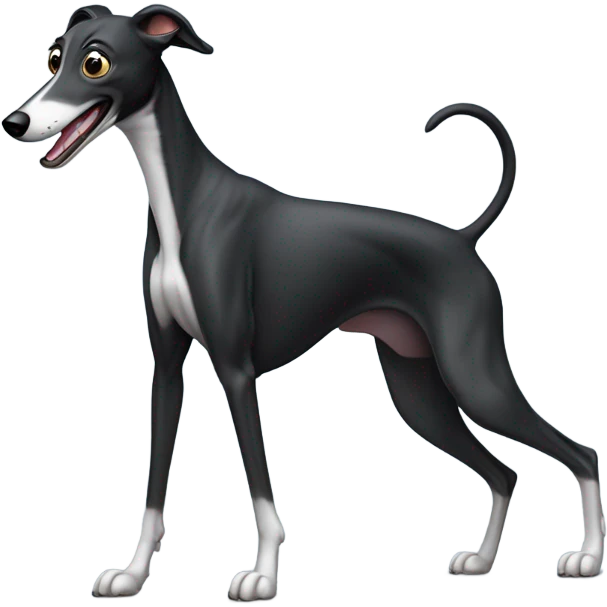 Black greyhound farting emoji
