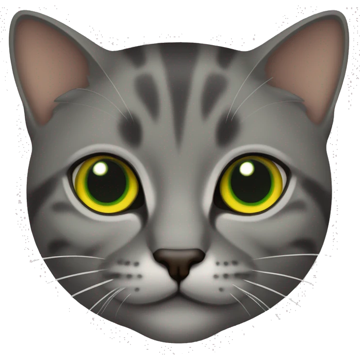 gato de color verde y con ojos amarillos emoji