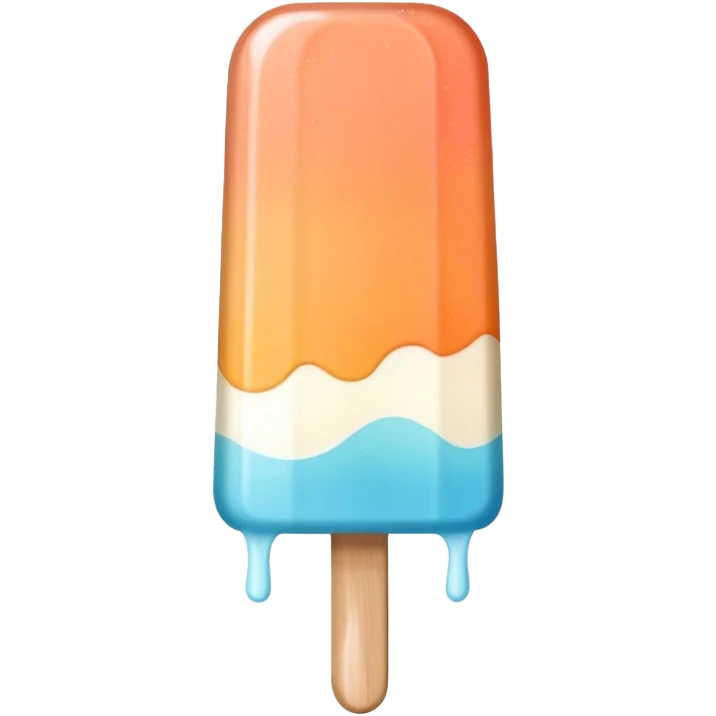 A popsicle with peach and white ombre effect emoji