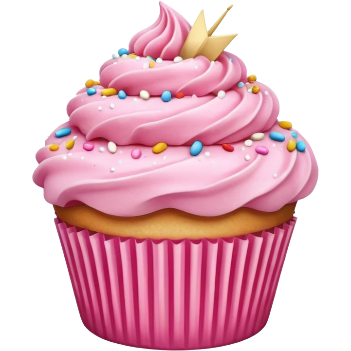 Cupcake with pink icing emoji