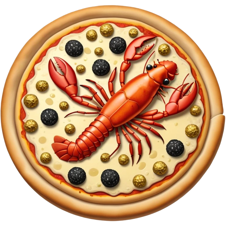 The most expensive pizza in the world with gold leaf, caviar, truffles, and lobster toppings emoji