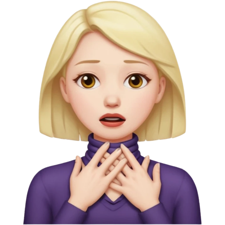 Woman hands around neck choking  emoji