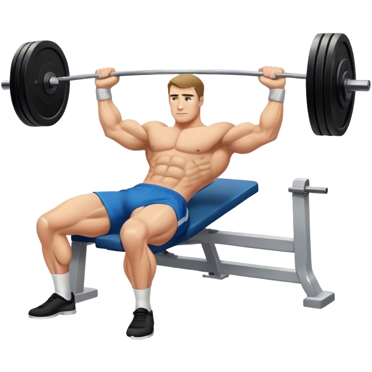 A guy doing flat-benchpress emoji