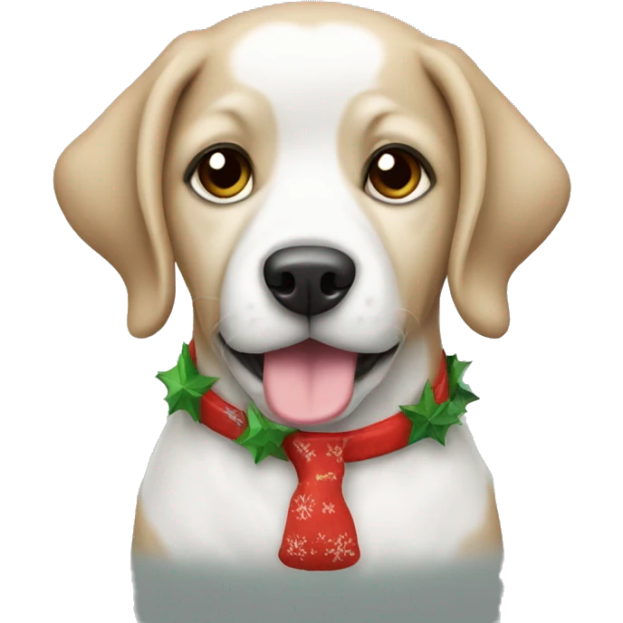 dog with christmas shirt emoji
