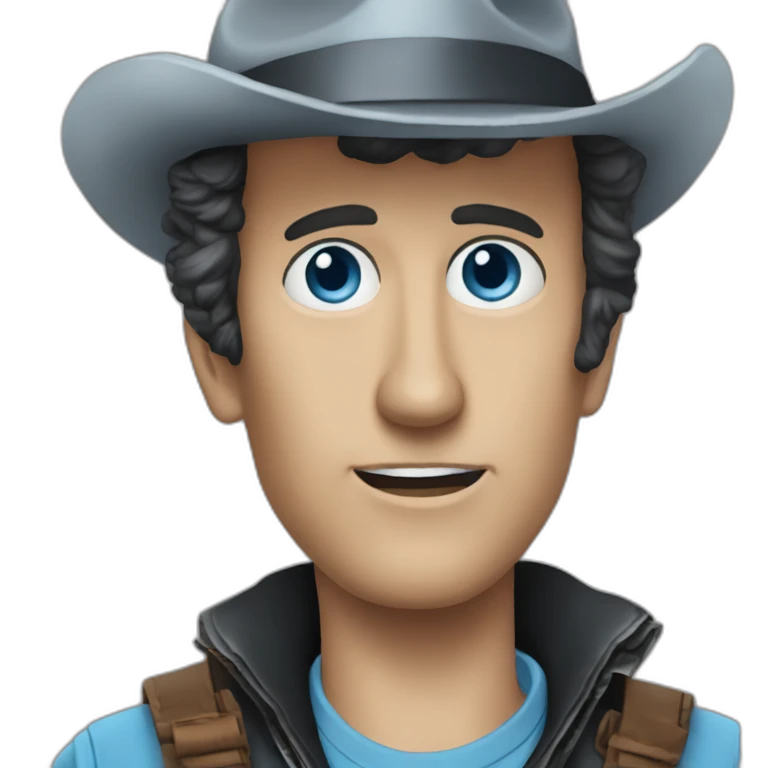 Buckaroo Banzai with blue eyes emoji