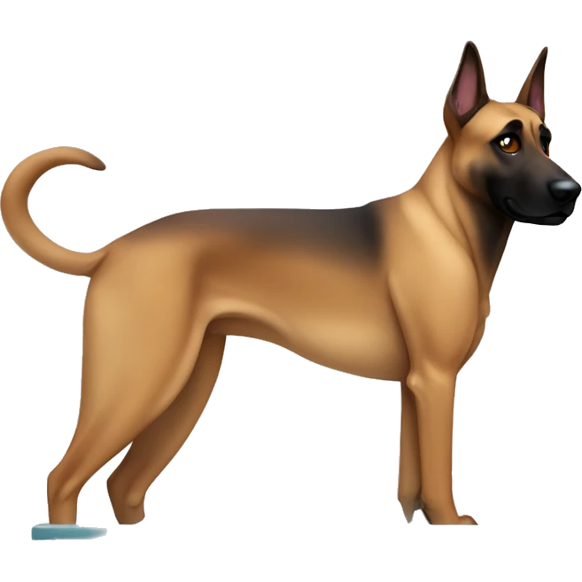 malinois qui prend son bain, sa douche emoji