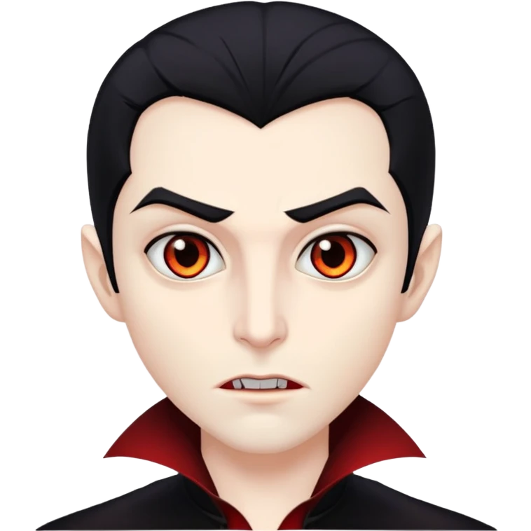 Faça uma vampira de cabelos pretos médios e olhos castanhos e olhos marcantes emoji