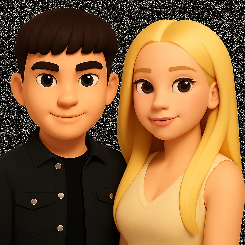 Slightly increase the volume of the upper body of the girl and move her slightly to the right, preserving the style of the image. emoji