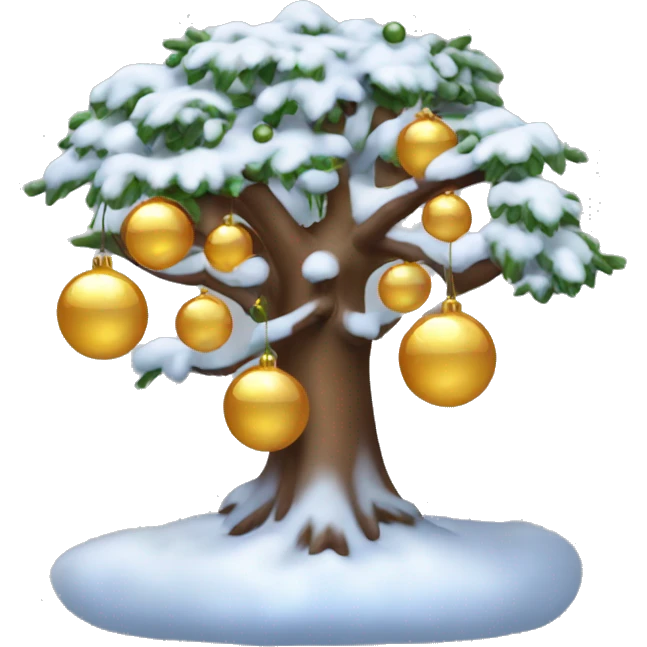 Albero di Natale con palline e luci  emoji