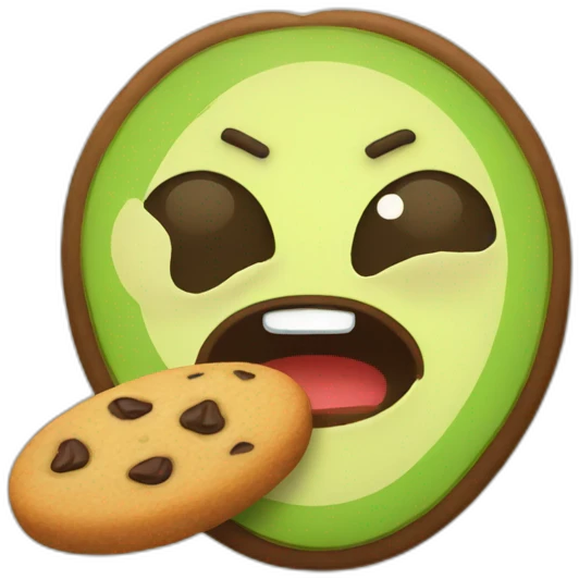avocado eating cookies emoji