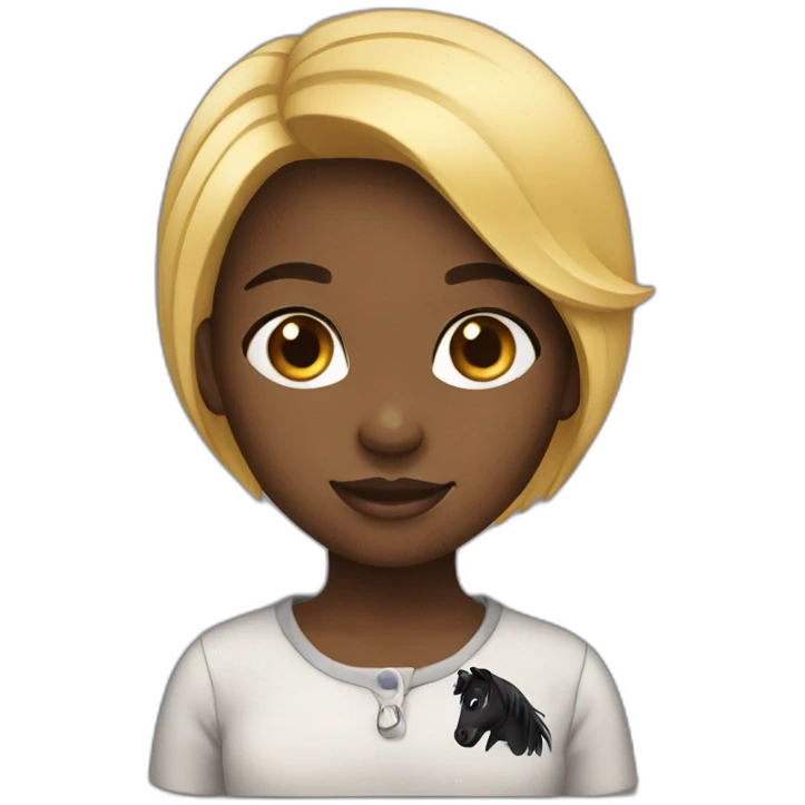 girl with black pony  emoji