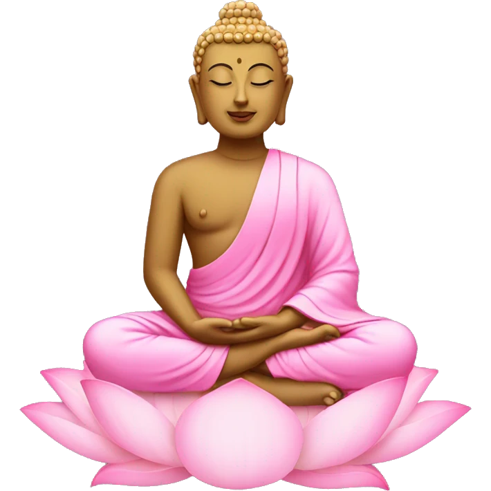 Buddha sitting on a pink lotus flower emoji