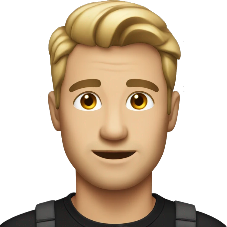 Handsome man in black shirt emoji