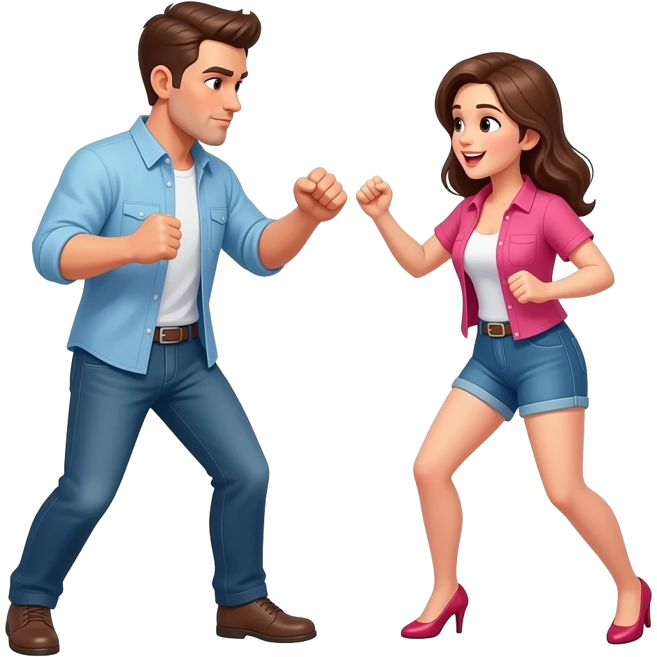 man and woman fighting for sex emoji