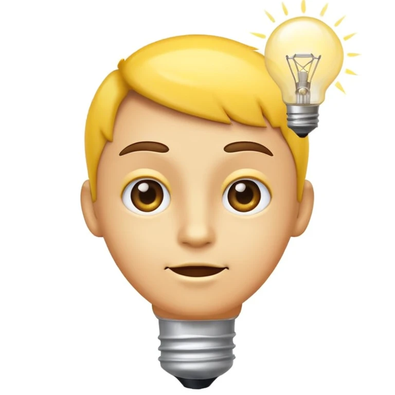 This emoji 🧐 without the monocle, a lightbulb above its head, and this ☝🏼 next to it emoji