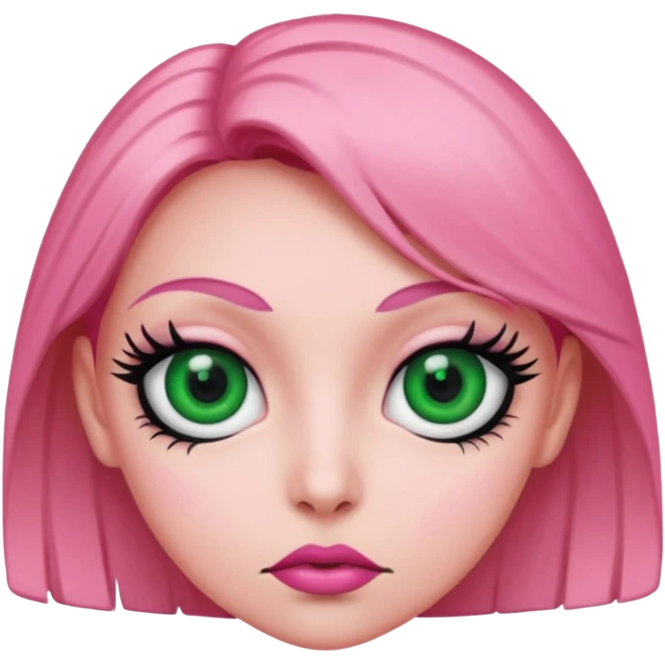 pink green black female eyeballs emoji