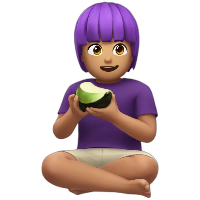 roblox character eating eggplant emoji
