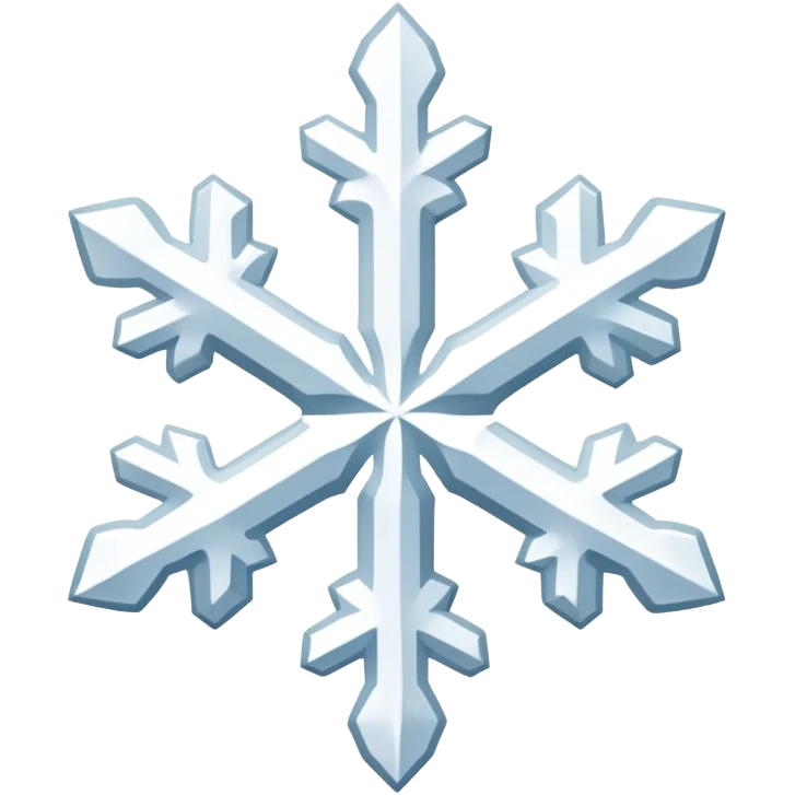 A pitch white simple flake of snow emoji
