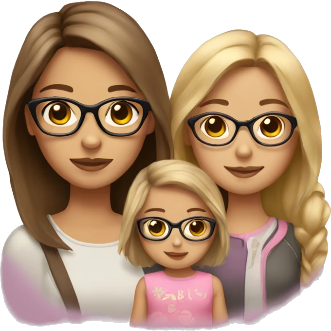 girl with brown blonde highlights and glasses with baby girl emoji