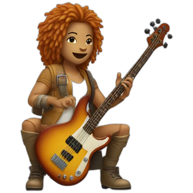 Leelou of thé 5th element playing basse guitar emoji