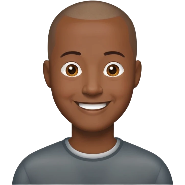 Nam, 50 tuổi, đầu đinh, cười, da đen emoji