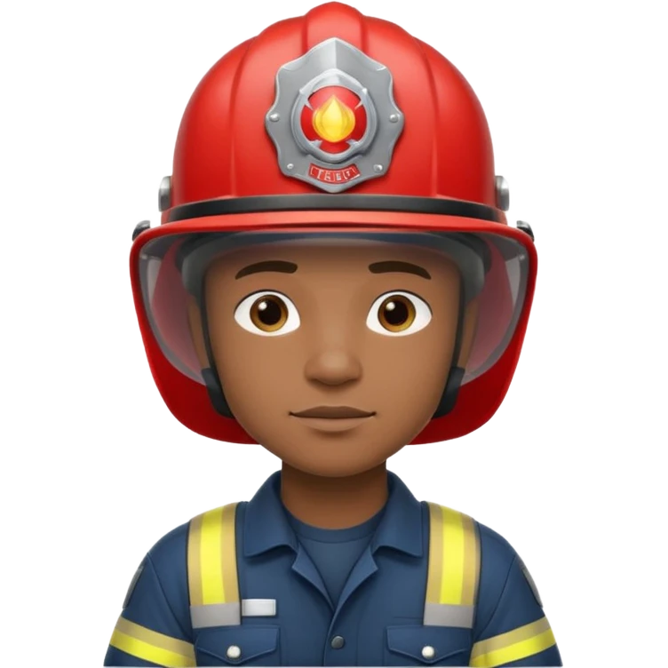 black Firefighter wearing helmets emoji