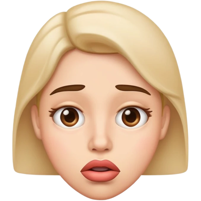 confused face with big lips emoji