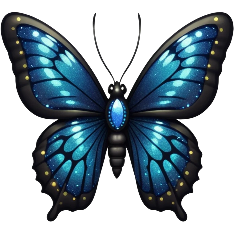 Gothic villainous edgy dark punky Victorian aesthetic sparkly shiny glittery gloomy dark butterfly specimen emoji