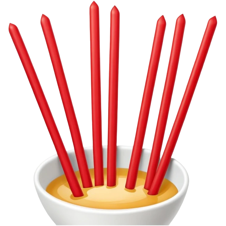 Beijing Sweetened Hawthorn Strips sugar glazed red sticks, simplified emoji style with bold outlines and bright colors, cartoon style traditional Bing Tang Hu Lu Si emoji
