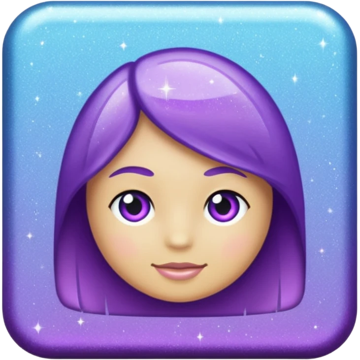 Glitter Purple and Cian Mark Check emoji