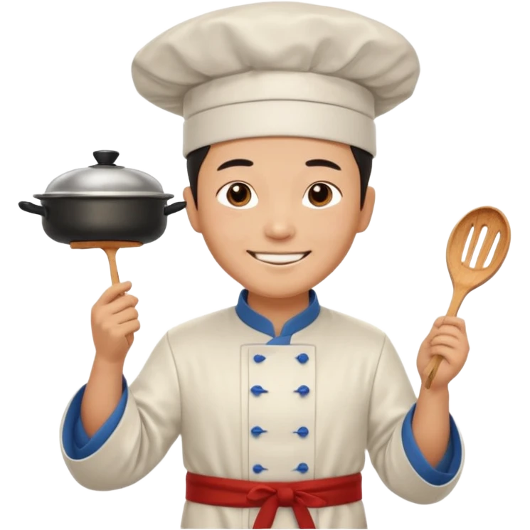 create emoji of a chinese man from 2000BC China cooking emoji