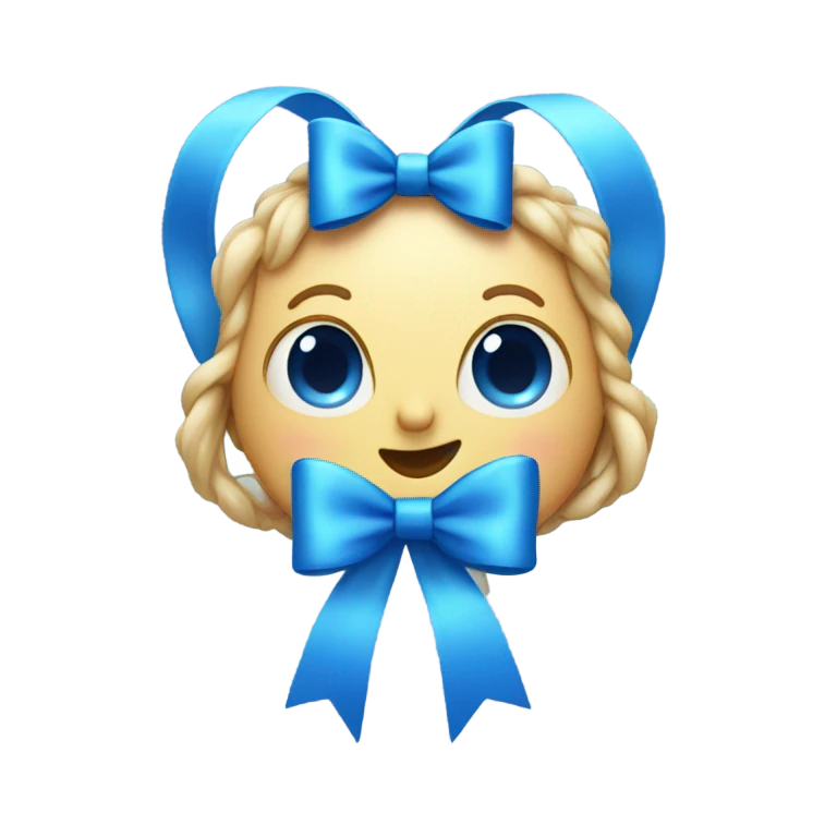 blue bow emoji