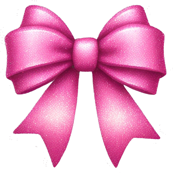 Pink glittery bow emoji