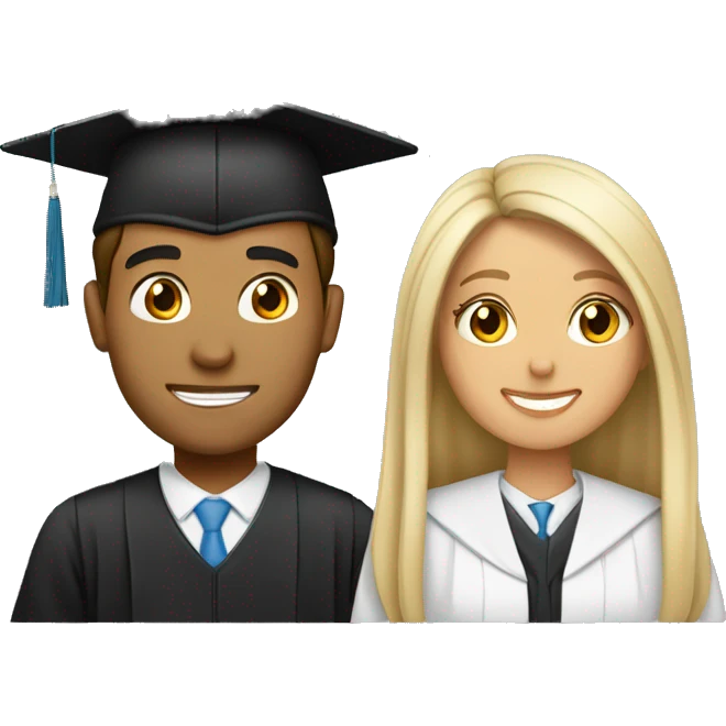 Mujer y hombre graduados emoji