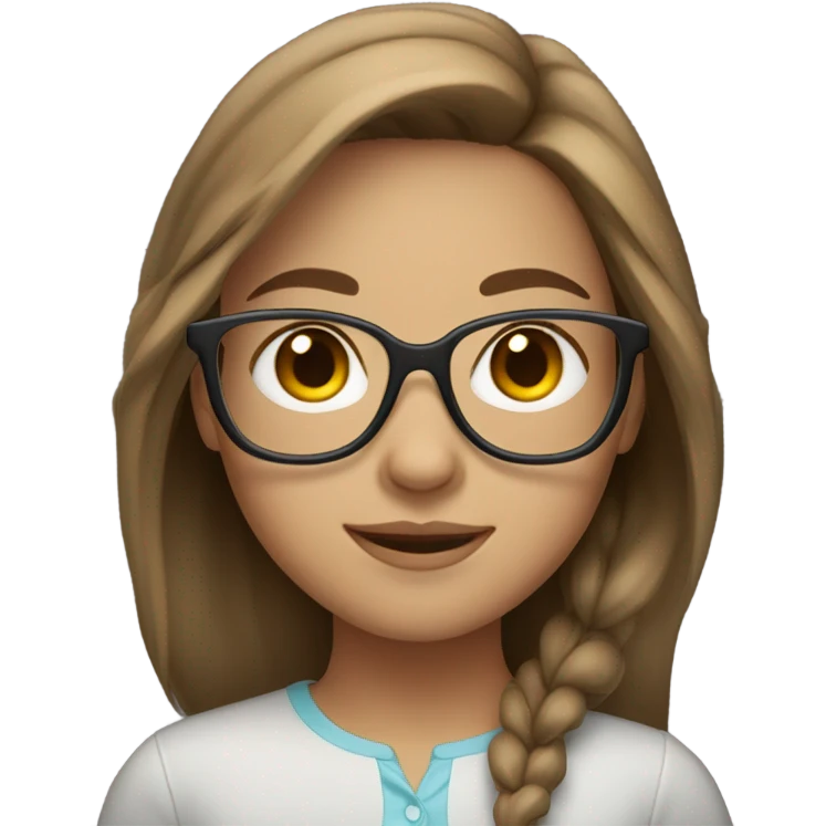 light brunette girl with glasses and light brown hair emoji