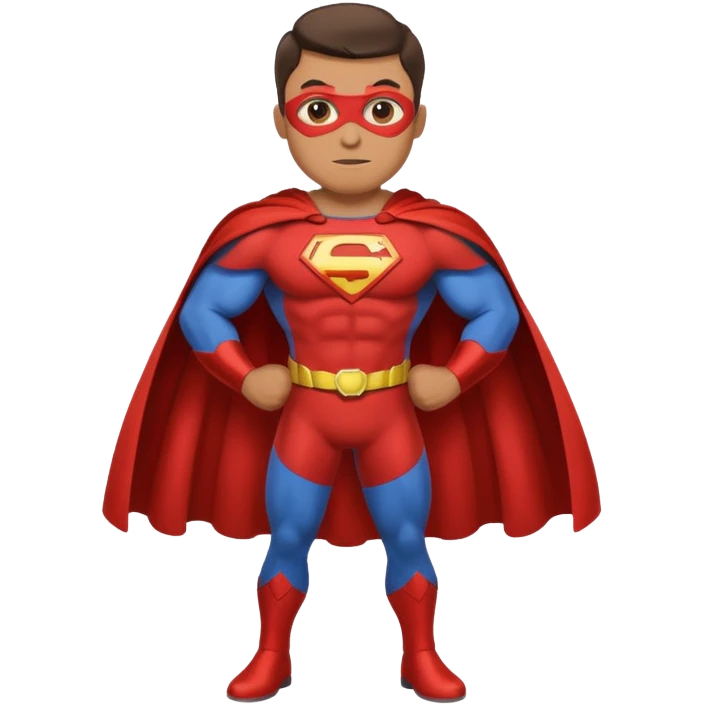 Superhero, in cartoon in superhero family emoji