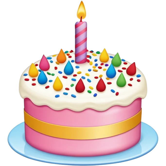 Birthday gift card with cake decoration emoji