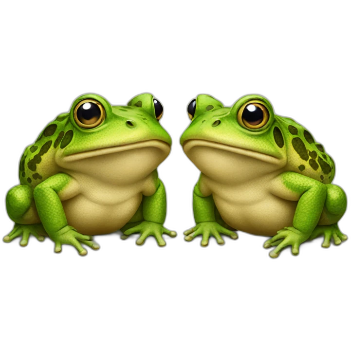 two toads talking with each other emoji