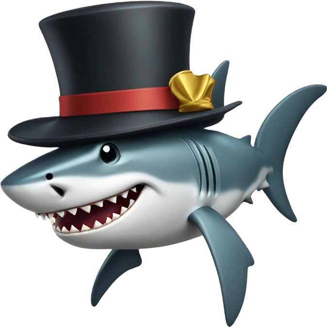 Shark wit tophat emoji