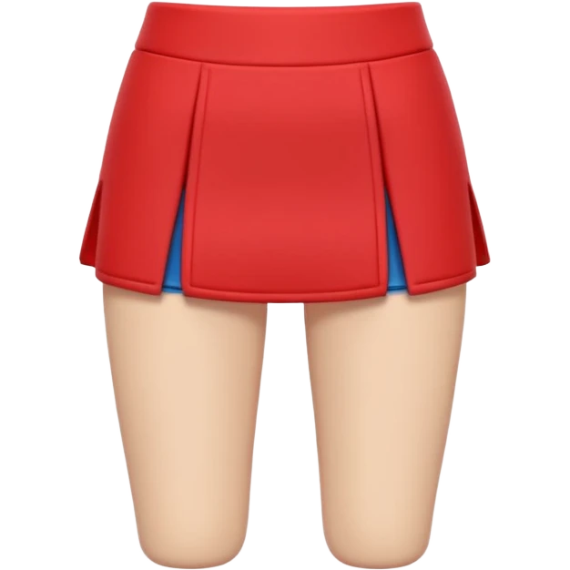 A 3D cartoon red skort (skirt-shorts combo) with gentle fabric folds and neat finish, isolated on plain background, Memoji-style. emoji