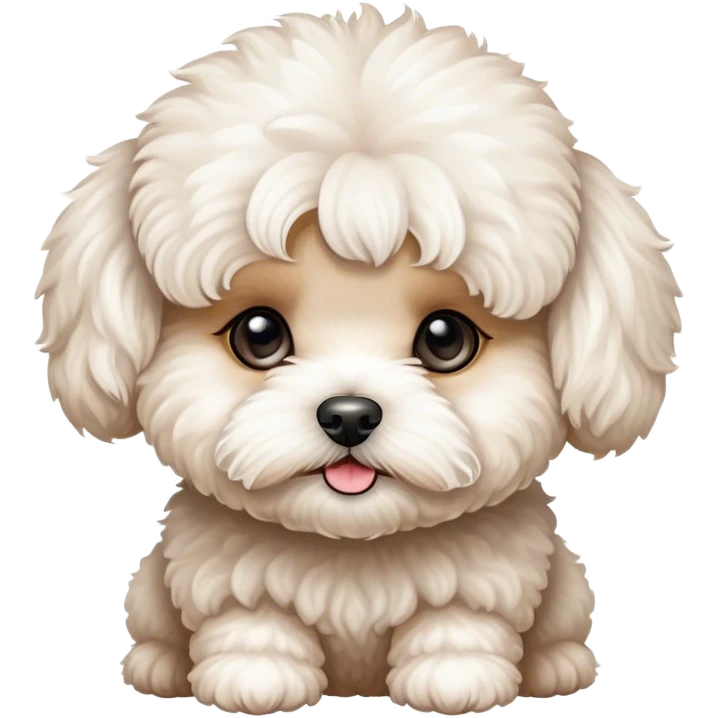 cute white maltipoo emoji