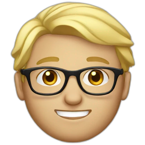 Blonde guy with glasses emoji